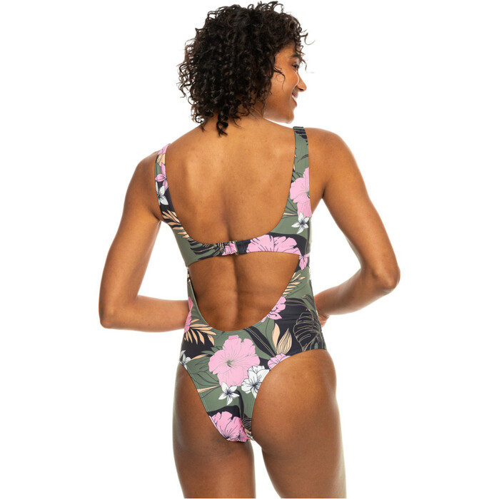 2024 Roxy Pro The Double Line One Piece Swimsuit ERJX103636 - Anthracite Classic Pro Surf